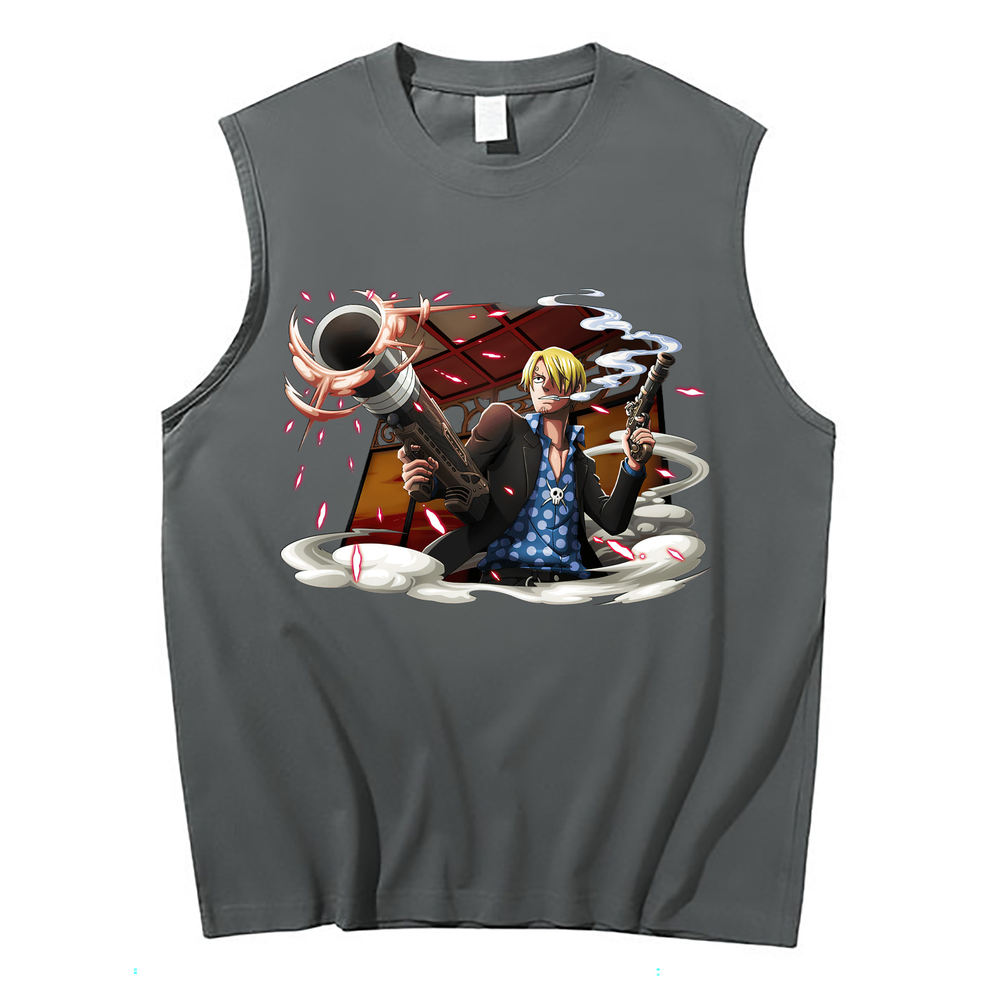 （画像用） ワンピース サンジ ONE PIECE Sanji コットン100％タンクトップ（フロントプリント）